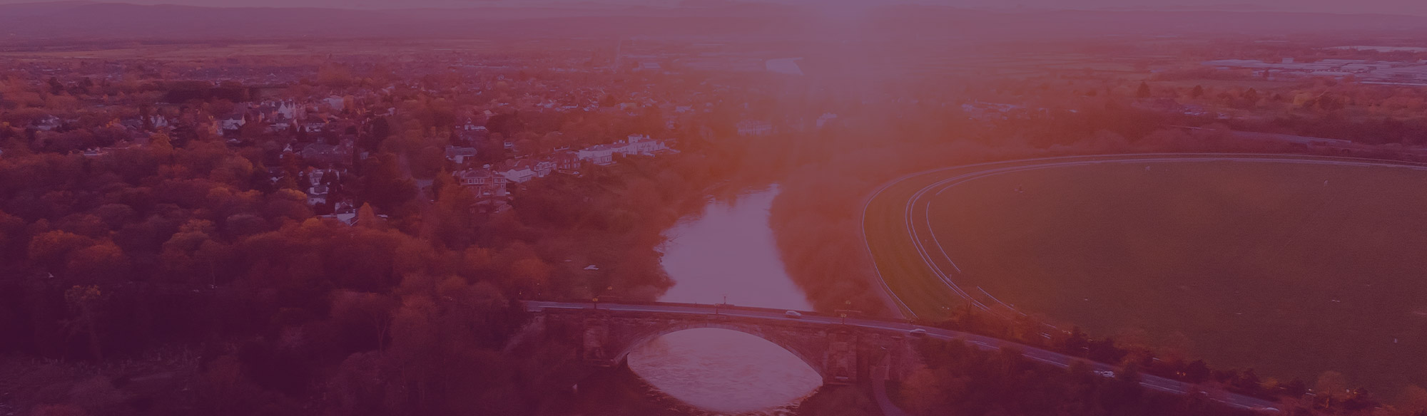 River flowing through a town